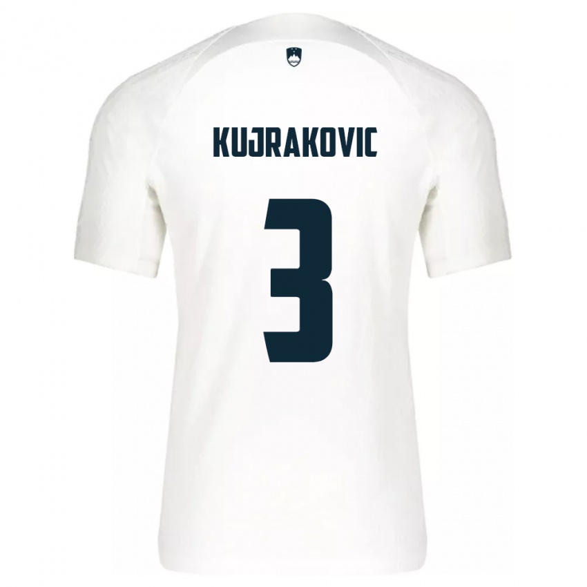 Dame Slovenia Minel Kujrakovic #3 Hvit Hjemmetrøye Drakt Trøye 24-26 Skjorter T-Skjorte