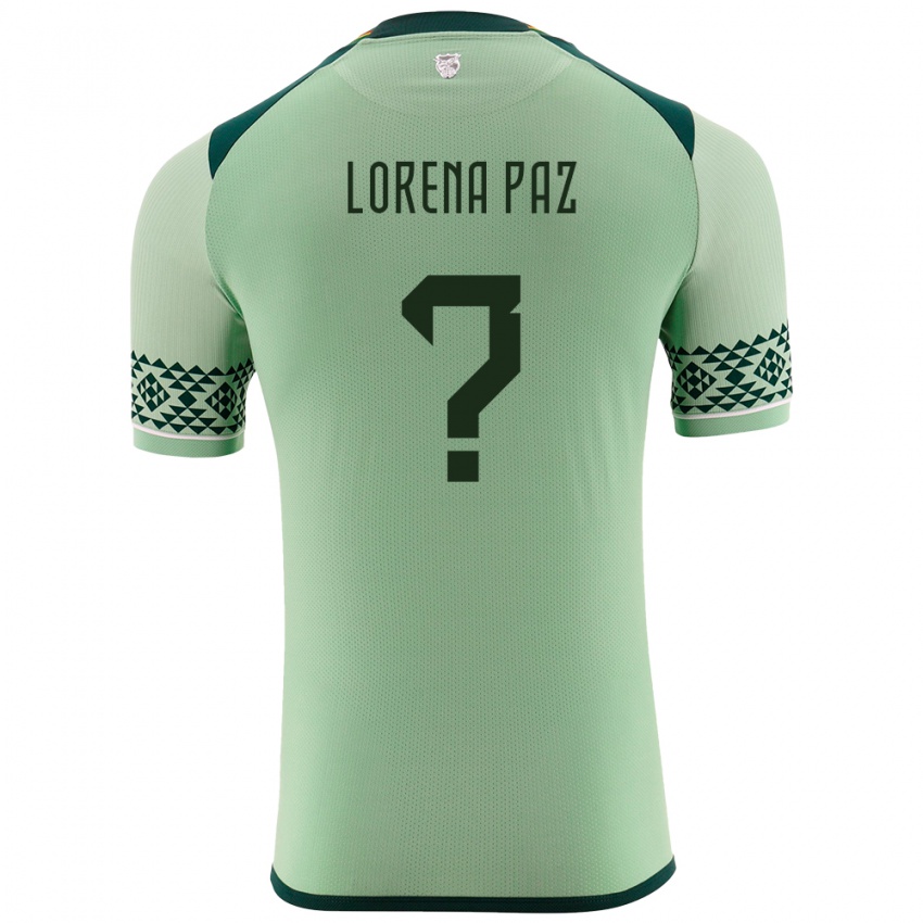 Dame Bolivia Karla Lorena Paz #0 Lysegrønn Hjemmetrøye Drakt Trøye 24-26 Skjorter T-Skjorte