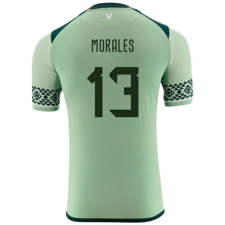 Dame Bolivia Ericka Morales #13 Lysegrønn Hjemmetrøye Drakt Trøye 24-26 Skjorter T-Skjorte