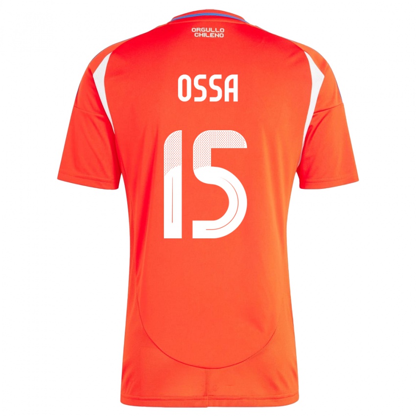 Dame Chile Diego Ossa #15 Rød Hjemmetrøye Drakt Trøye 24-26 Skjorter T-Skjorte