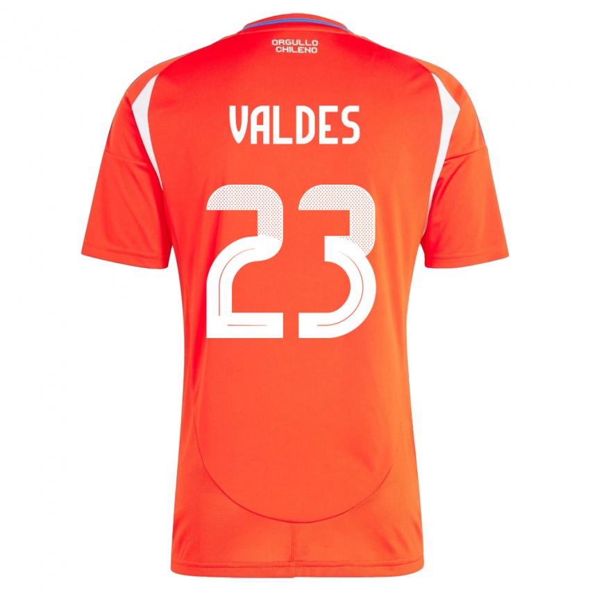 Dame Chile Francisco Valdés #23 Rød Hjemmetrøye Drakt Trøye 24-26 Skjorter T-Skjorte
