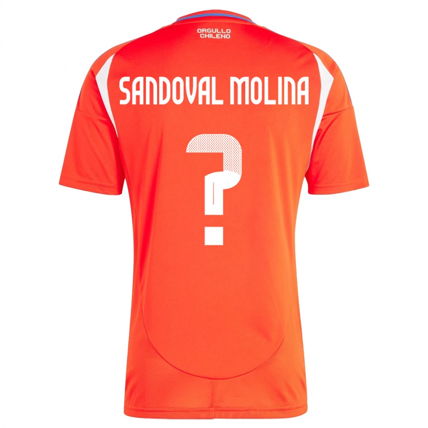 Dame Chile Mario Sandoval Molina #0 Rød Hjemmetrøye Drakt Trøye 24-26 Skjorter T-Skjorte