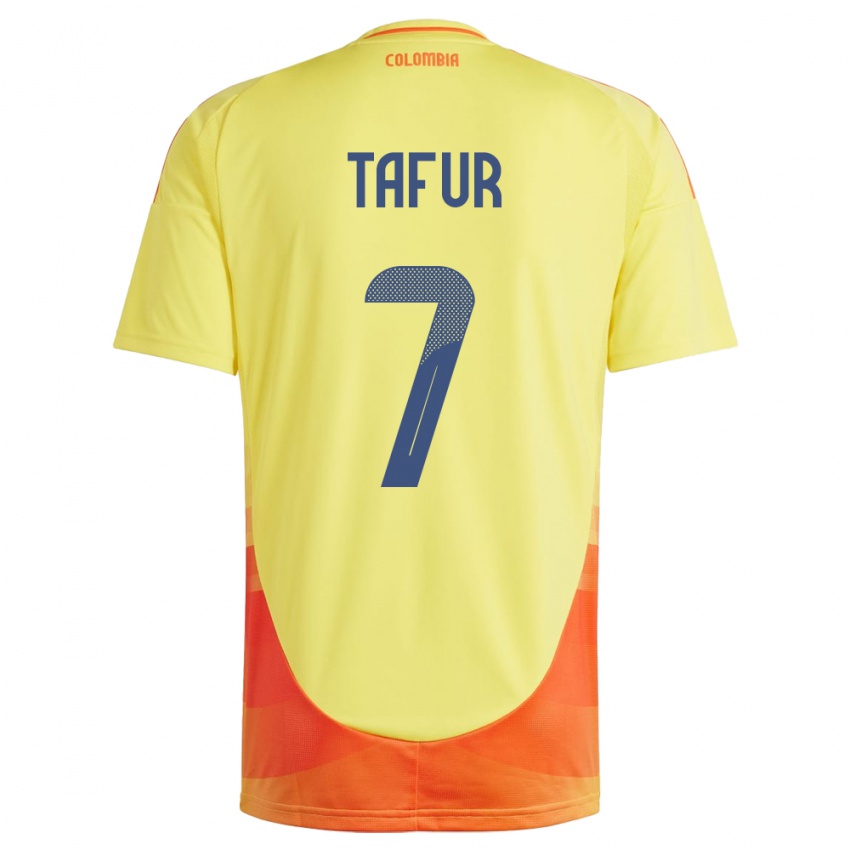 Dame Colombia Luis Tafur #7 Gul Hjemmetrøye Drakt Trøye 24-26 Skjorter T-Skjorte
