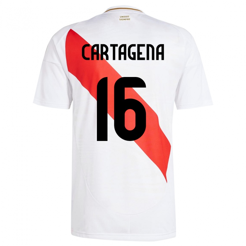 Dame Peru Wilder Cartagena #16 Hvit Hjemmetrøye Drakt Trøye 24-26 Skjorter T-Skjorte