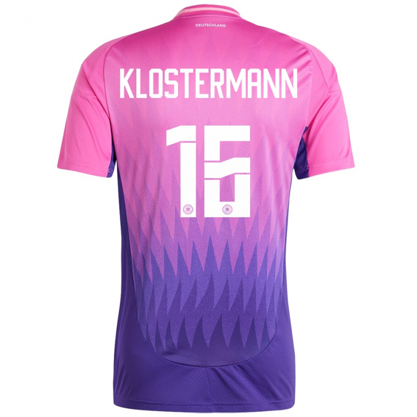 Dame Tyskland Lukas Klostermann #16 Rosa Lilla Bortetrøye Drakt Trøye 24-26 Skjorter T-Skjorte