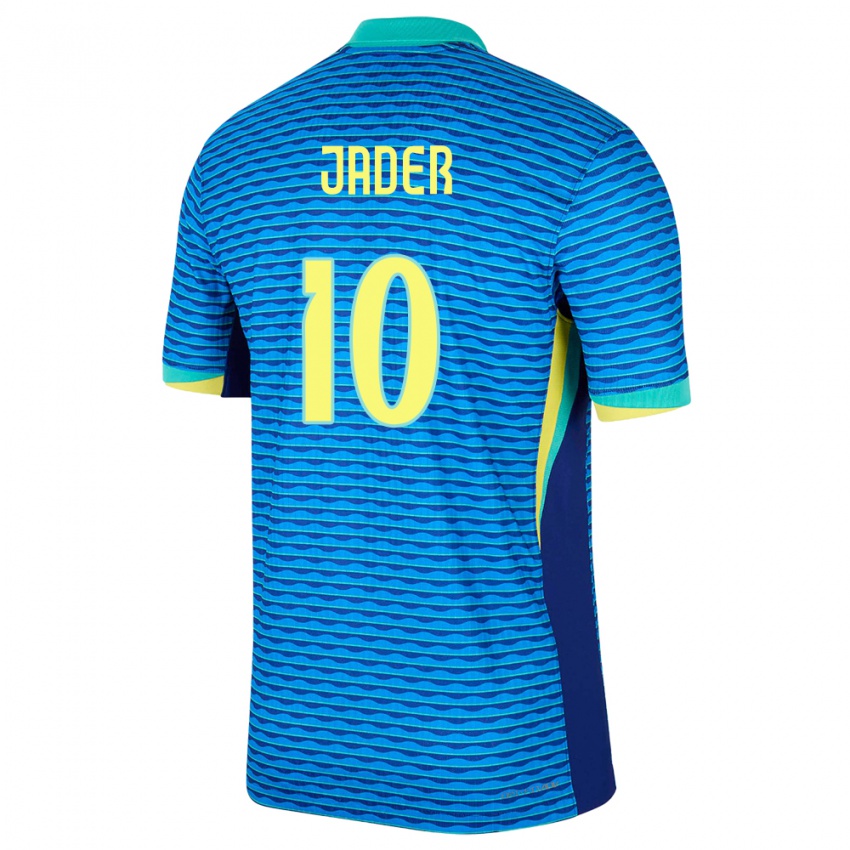 Dame Brasil Jader #10 Blå Bortetrøye Drakt Trøye 24-26 Skjorter T-Skjorte