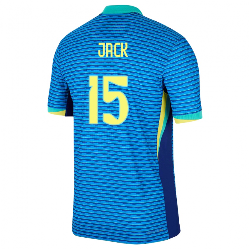 Dame Brasil Fellipe Jack #15 Blå Bortetrøye Drakt Trøye 24-26 Skjorter T-Skjorte