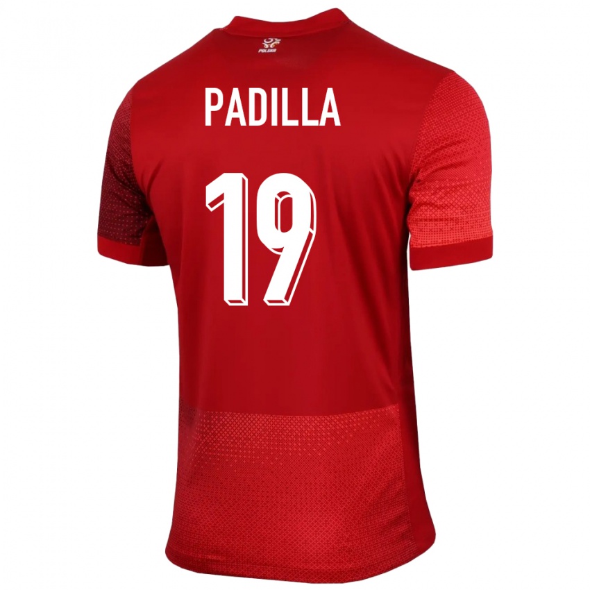Dame Polen Natalia Padilla #19 Rød Bortetrøye Drakt Trøye 24-26 Skjorter T-Skjorte