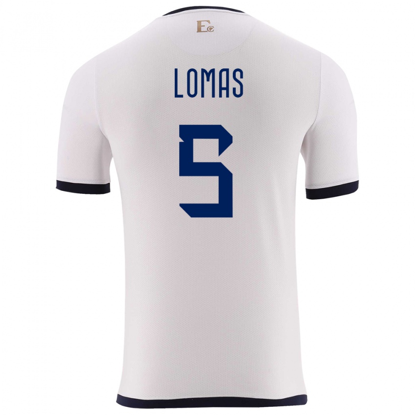 Dame Ecuador Ariana Lomas #5 Hvit Bortetrøye Drakt Trøye 24-26 Skjorter T-Skjorte