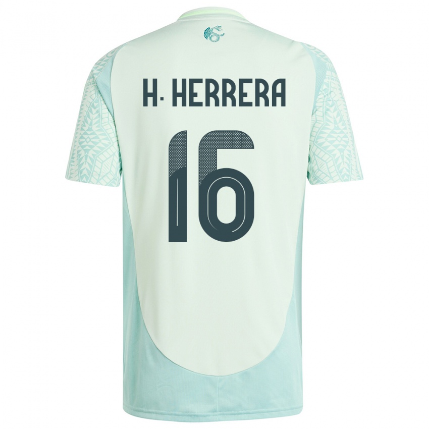 Dame Mexico Hector Herrera #16 Lin Grønn Bortetrøye Drakt Trøye 24-26 Skjorter T-Skjorte