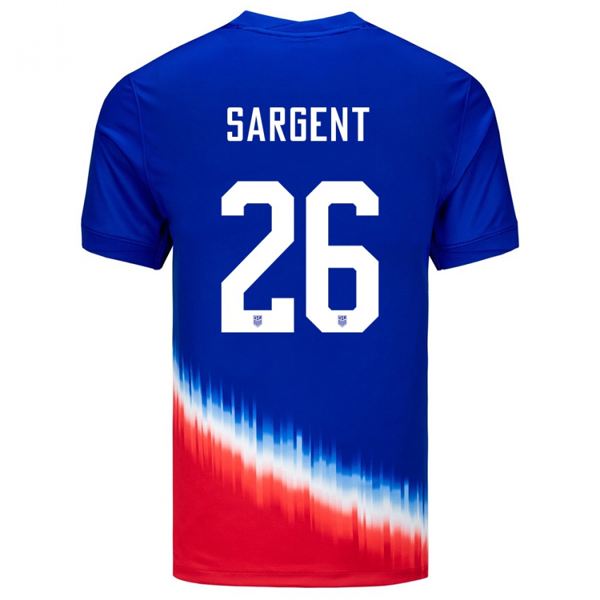 Dame Usa Josh Sargent #26 Blå Bortetrøye Drakt Trøye 24-26 Skjorter T-Skjorte