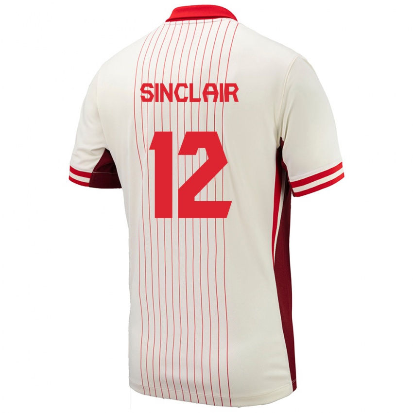 Dame Canada Christine Sinclair #12 Hvit Bortetrøye Drakt Trøye 24-26 Skjorter T-Skjorte