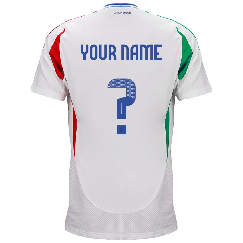 Dame Italia Navnet Ditt #0 Hvit Bortetrøye Drakt Trøye 24-26 Skjorter T-Skjorte