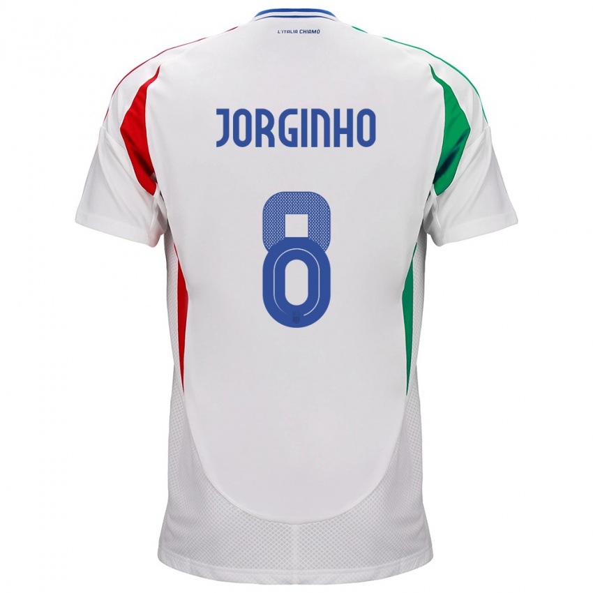 Dame Italia Jorginho #8 Hvit Bortetrøye Drakt Trøye 24-26 Skjorter T-Skjorte