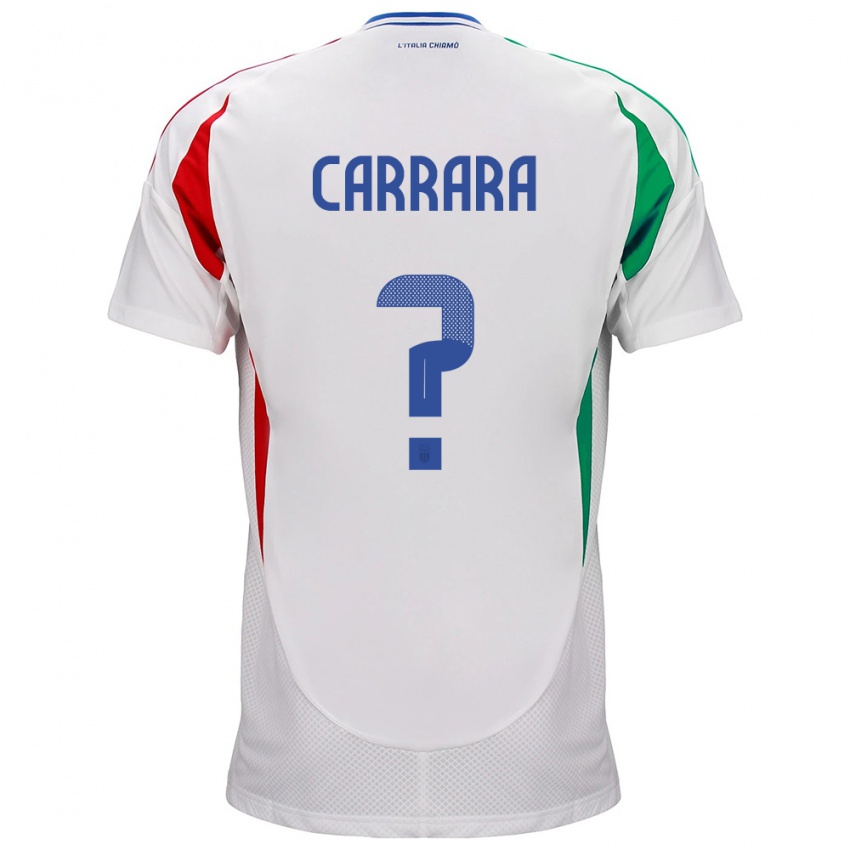 Dame Italia Cristian Carrara #0 Hvit Bortetrøye Drakt Trøye 24-26 Skjorter T-Skjorte