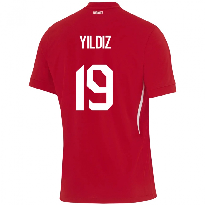 Dame Tyrkia Kenan Yıldız #19 Rød Bortetrøye Drakt Trøye 24-26 Skjorter T-Skjorte