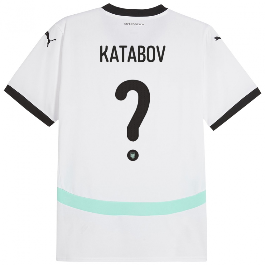 Dame Østerrike Rahman Katabov #0 Hvit Bortetrøye Drakt Trøye 24-26 Skjorter T-Skjorte