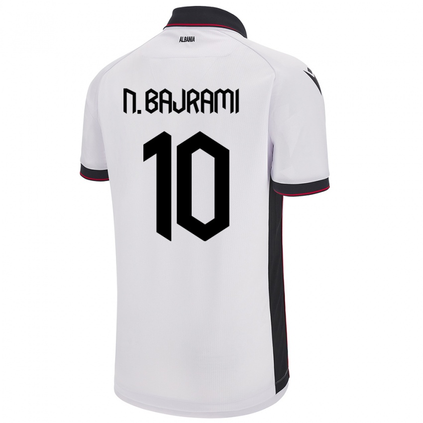 Dame Albania Nedim Bajrami #10 Hvit Bortetrøye Drakt Trøye 24-26 Skjorter T-Skjorte