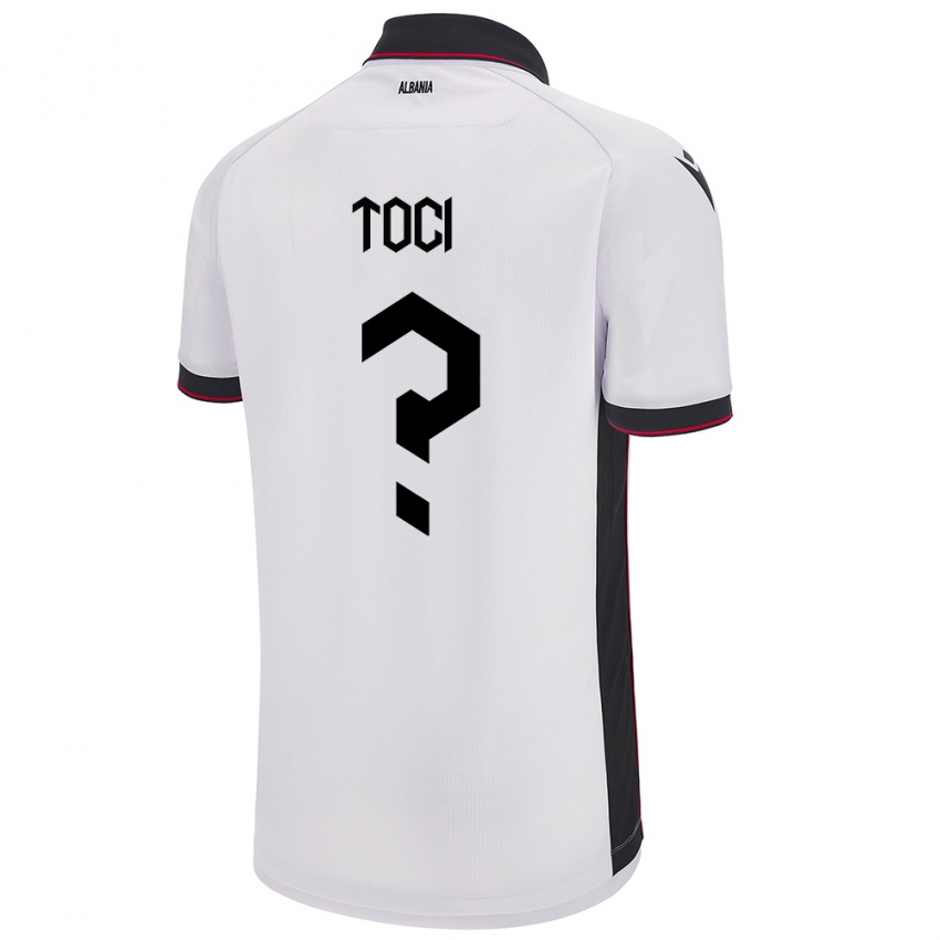 Dame Albania Eljon Toci #0 Hvit Bortetrøye Drakt Trøye 24-26 Skjorter T-Skjorte