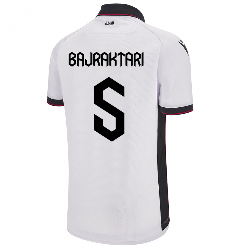 Dame Albania Arbiona Bajraktari #5 Hvit Bortetrøye Drakt Trøye 24-26 Skjorter T-Skjorte