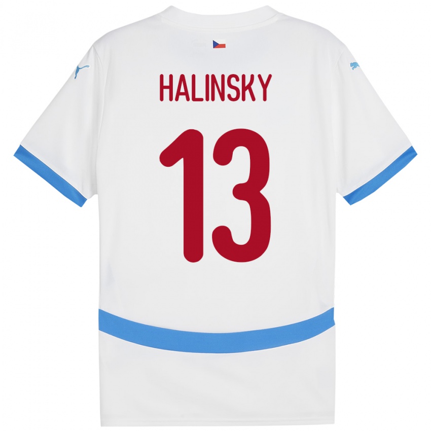 Dame Tsjekkia Denis Halinsky #13 Hvit Bortetrøye Drakt Trøye 24-26 Skjorter T-Skjorte