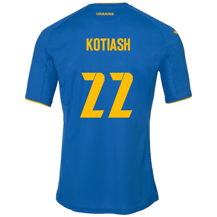 Dame Ukraina Iryna Kotiash #22 Blå Bortetrøye Drakt Trøye 24-26 Skjorter T-Skjorte