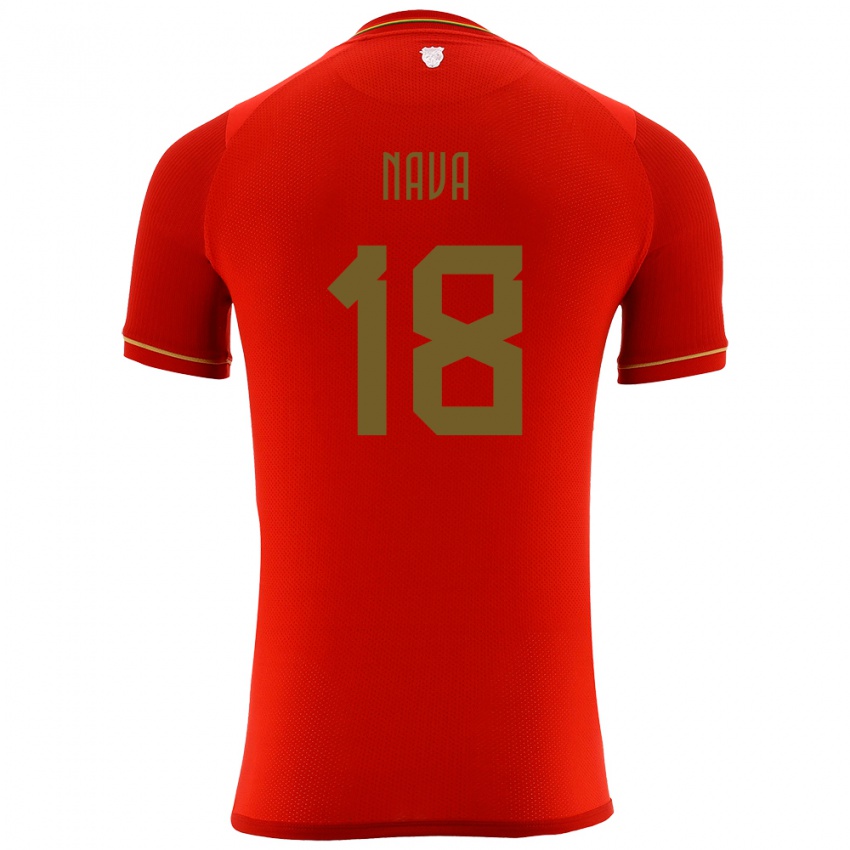 Dame Bolivia Fernando Nava #18 Rød Bortetrøye Drakt Trøye 24-26 Skjorter T-Skjorte