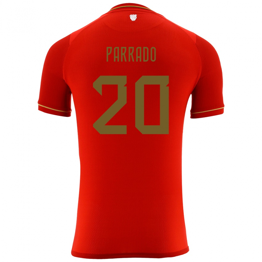 Dame Bolivia Diego Parrado #20 Rød Bortetrøye Drakt Trøye 24-26 Skjorter T-Skjorte