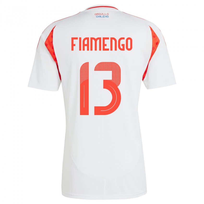 Dame Chile Darko Fiamengo #13 Hvit Bortetrøye Drakt Trøye 24-26 Skjorter T-Skjorte
