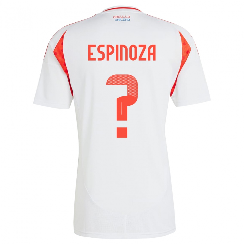 Dame Chile Gali Espinoza #0 Hvit Bortetrøye Drakt Trøye 24-26 Skjorter T-Skjorte