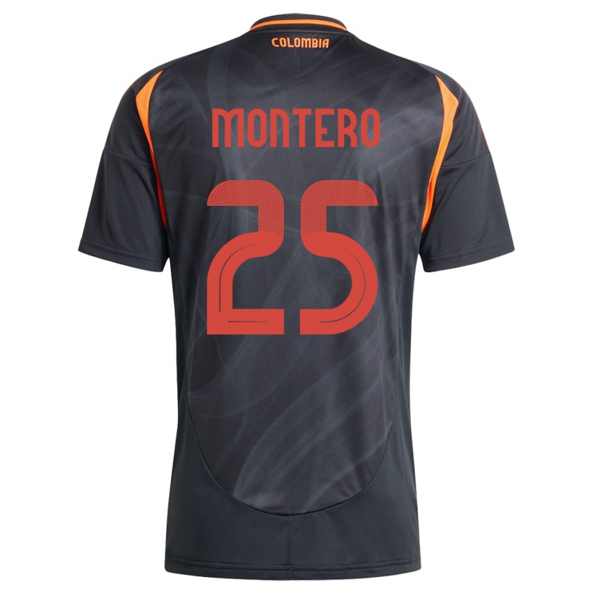 Dame Colombia Álvaro Montero #25 Svart Bortetrøye Drakt Trøye 24-26 Skjorter T-Skjorte