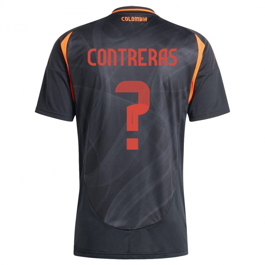 Dame Colombia David Contreras #0 Svart Bortetrøye Drakt Trøye 24-26 Skjorter T-Skjorte