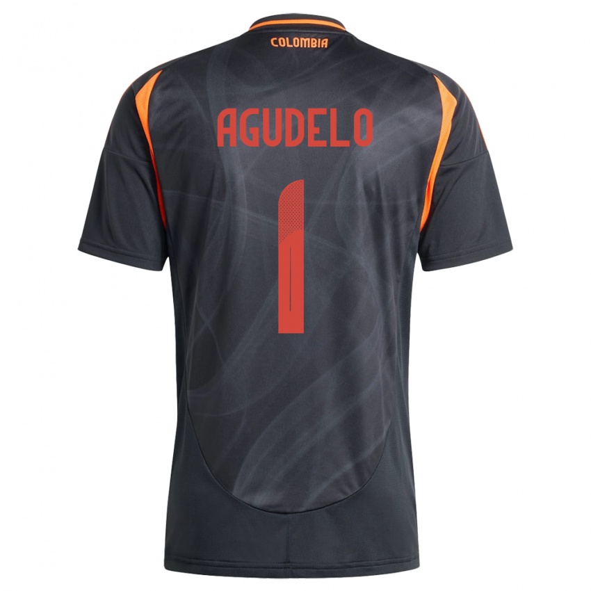 Dame Colombia Luisa Agudelo #1 Svart Bortetrøye Drakt Trøye 24-26 Skjorter T-Skjorte