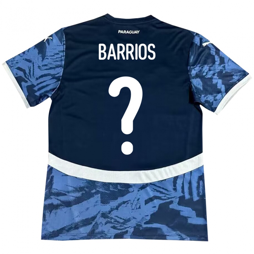 Dame Paraguay Fabio Barrios #0 Blå Bortetrøye Drakt Trøye 24-26 Skjorter T-Skjorte