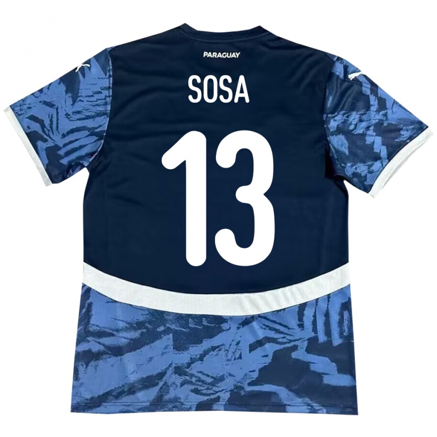 Dame Paraguay Alex Sosa #13 Blå Bortetrøye Drakt Trøye 24-26 Skjorter T-Skjorte