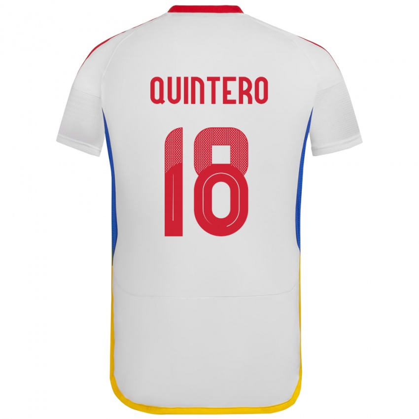 Dame Venezuela Jesús Quintero #18 Hvit Bortetrøye Drakt Trøye 24-26 Skjorter T-Skjorte