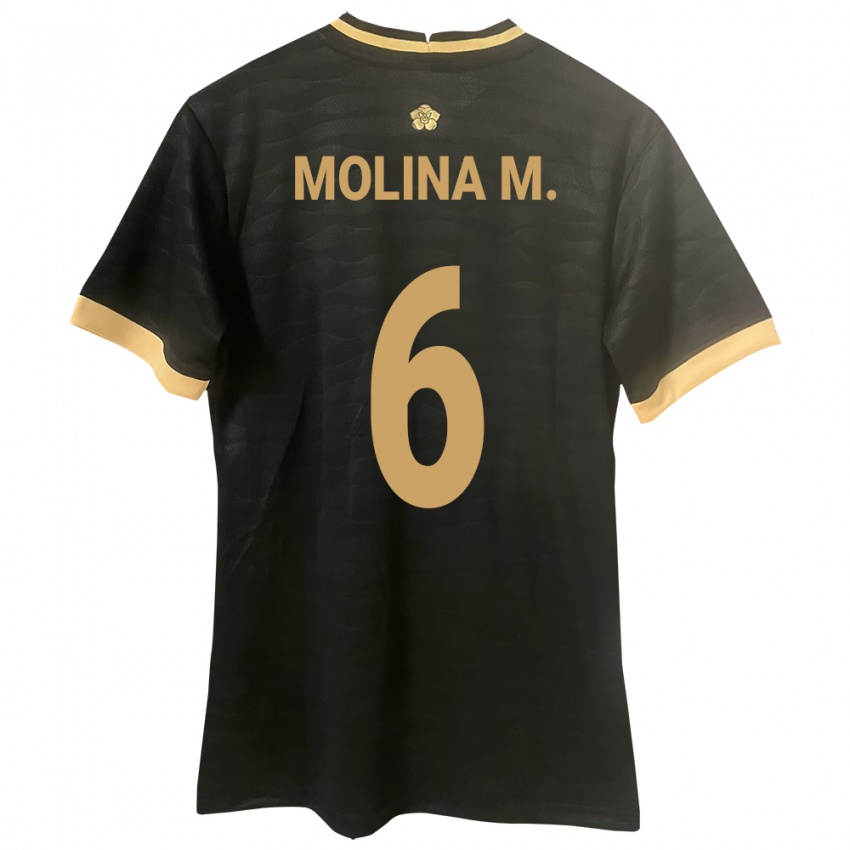 Dame Panama Mariana Molina #6 Svart Bortetrøye Drakt Trøye 24-26 Skjorter T-Skjorte