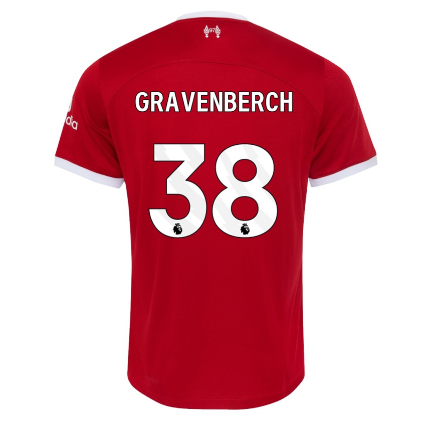 Barn Ryan Gravenberch #38 Rød Hjemmetrøye Drakt Trøye 2023/24 Skjorter T-Skjorte