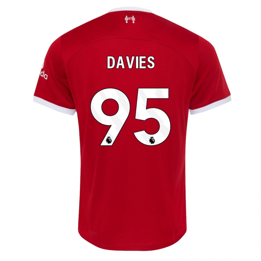 Barn Harvey Davies #95 Rød Hjemmetrøye Drakt Trøye 2023/24 Skjorter T-Skjorte