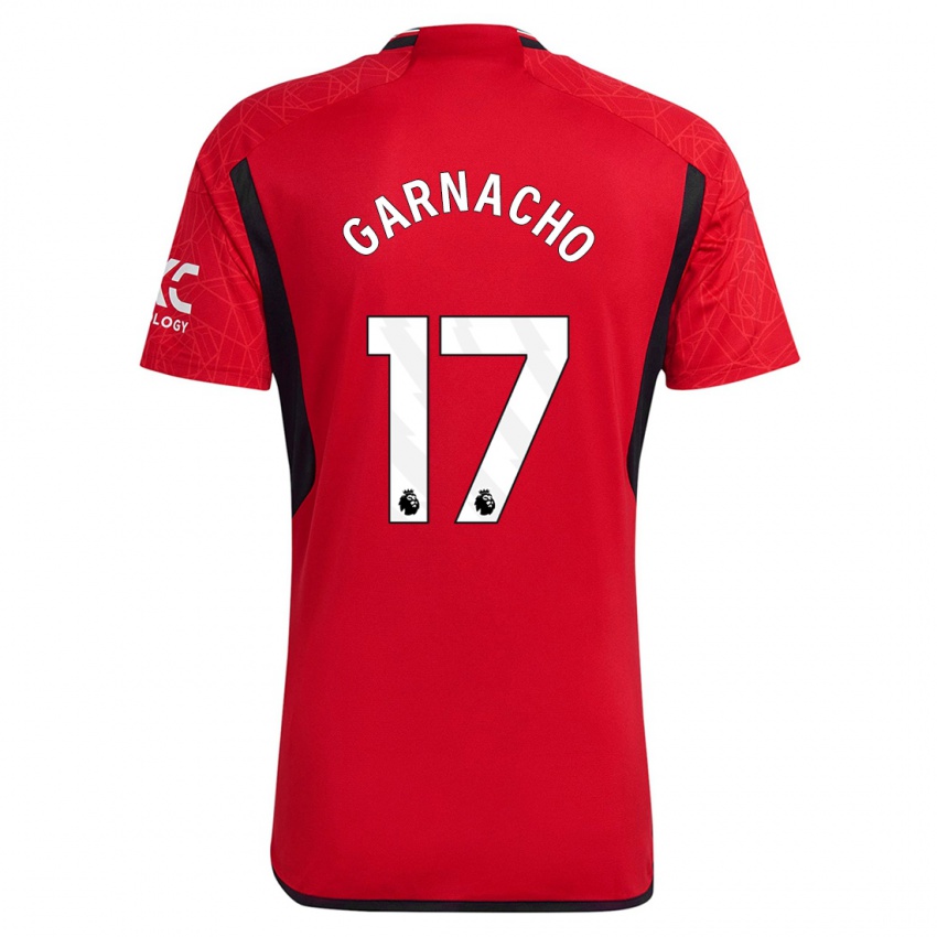Barn Alejandro Garnacho #17 Rød Hjemmetrøye Drakt Trøye 2023/24 Skjorter T-Skjorte