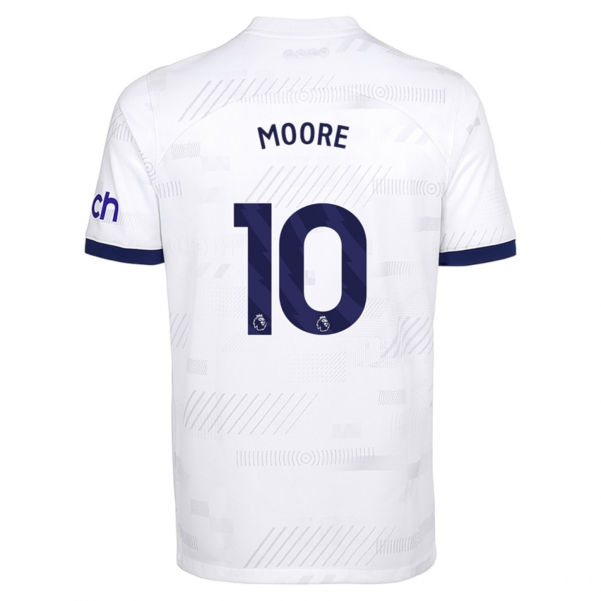 Barn Mikey Moore #10 Hvit Hjemmetrøye Drakt Trøye 2023/24 Skjorter T-Skjorte