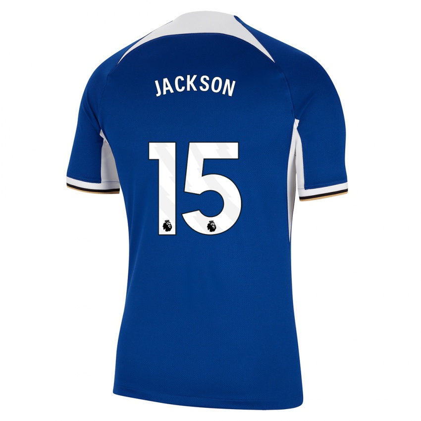 Barn Nicolas Jackson #15 Blå Hjemmetrøye Drakt Trøye 2023/24 Skjorter T-Skjorte