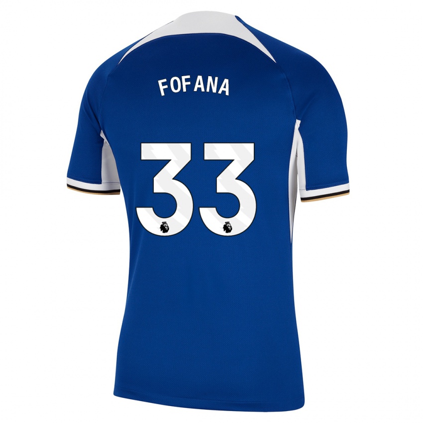 Barn Wesley Fofana #33 Blå Hjemmetrøye Drakt Trøye 2023/24 Skjorter T-Skjorte