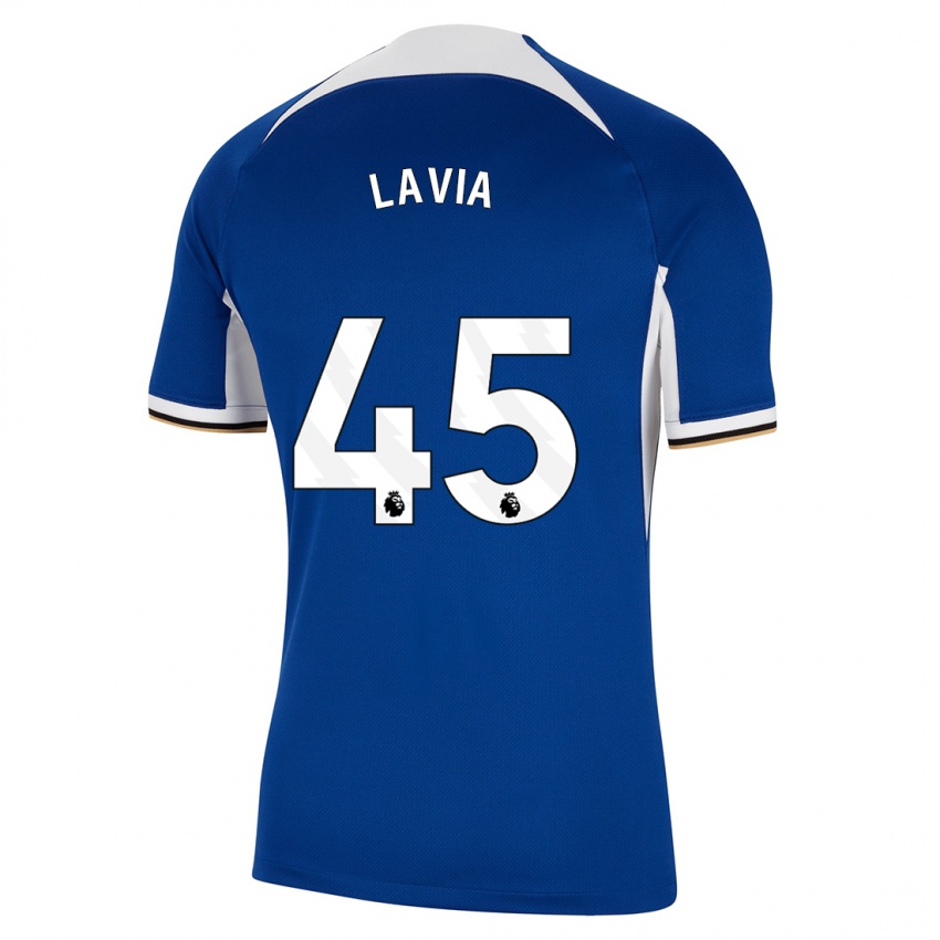 Barn Romeo Lavia #45 Blå Hjemmetrøye Drakt Trøye 2023/24 Skjorter T-Skjorte