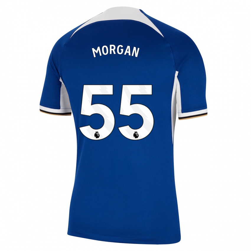 Barn Jimmy-Jay Morgan #55 Blå Hjemmetrøye Drakt Trøye 2023/24 Skjorter T-Skjorte