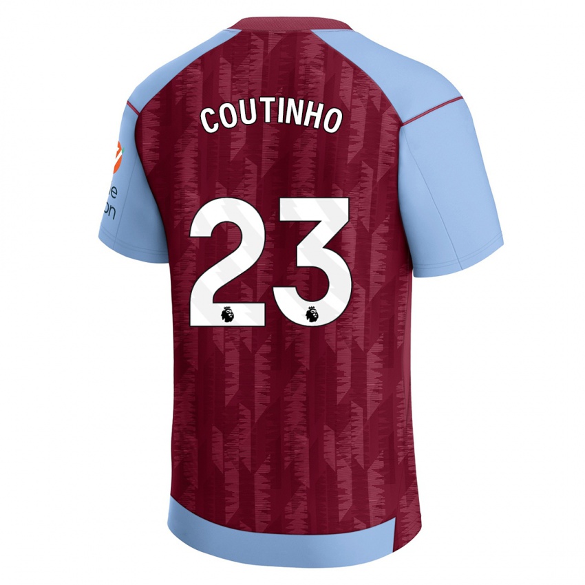 Barn Philippe Coutinho #23 Klart Blå Hjemmetrøye Drakt Trøye 2023/24 Skjorter T-Skjorte