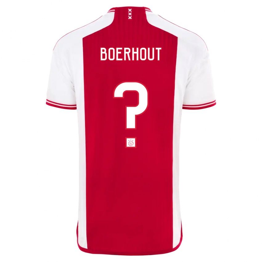 Barn Yoram Boerhout #0 Rød Hvit Hjemmetrøye Drakt Trøye 2023/24 Skjorter T-Skjorte
