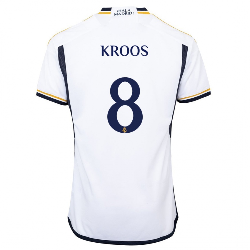 Barn Toni Kroos #8 Hvit Hjemmetrøye Drakt Trøye 2023/24 Skjorter T-Skjorte
