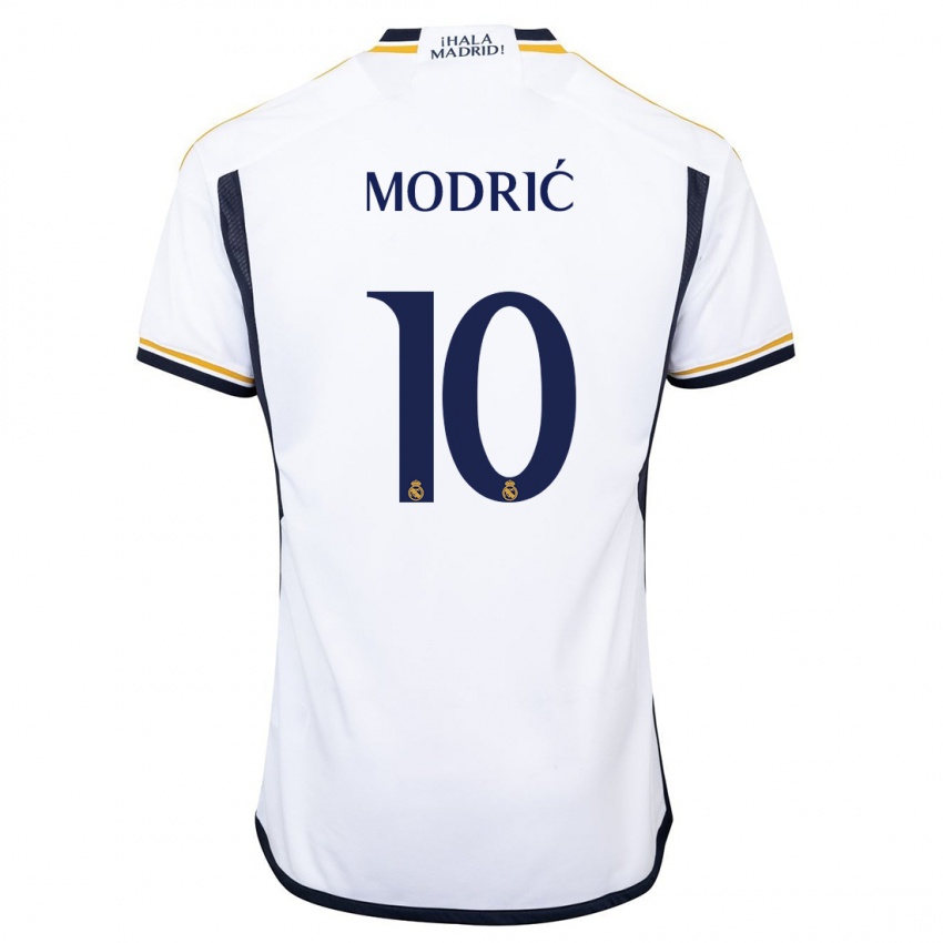 Barn Luka Modric #10 Hvit Hjemmetrøye Drakt Trøye 2023/24 Skjorter T-Skjorte