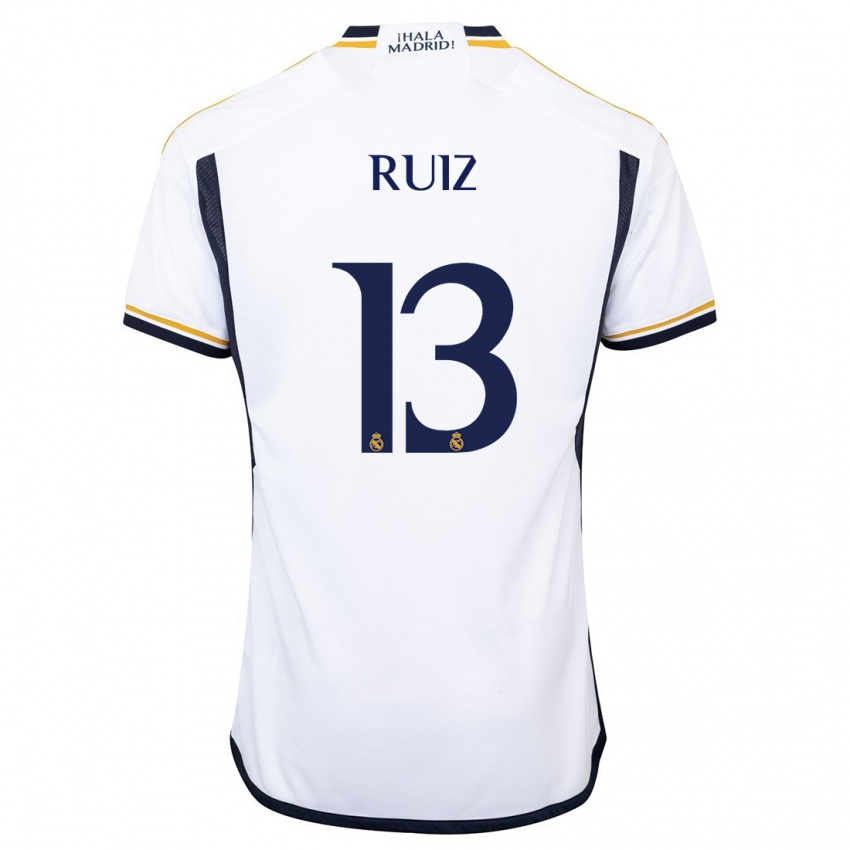 Barn Guillermo Ruiz #13 Hvit Hjemmetrøye Drakt Trøye 2023/24 Skjorter T-Skjorte